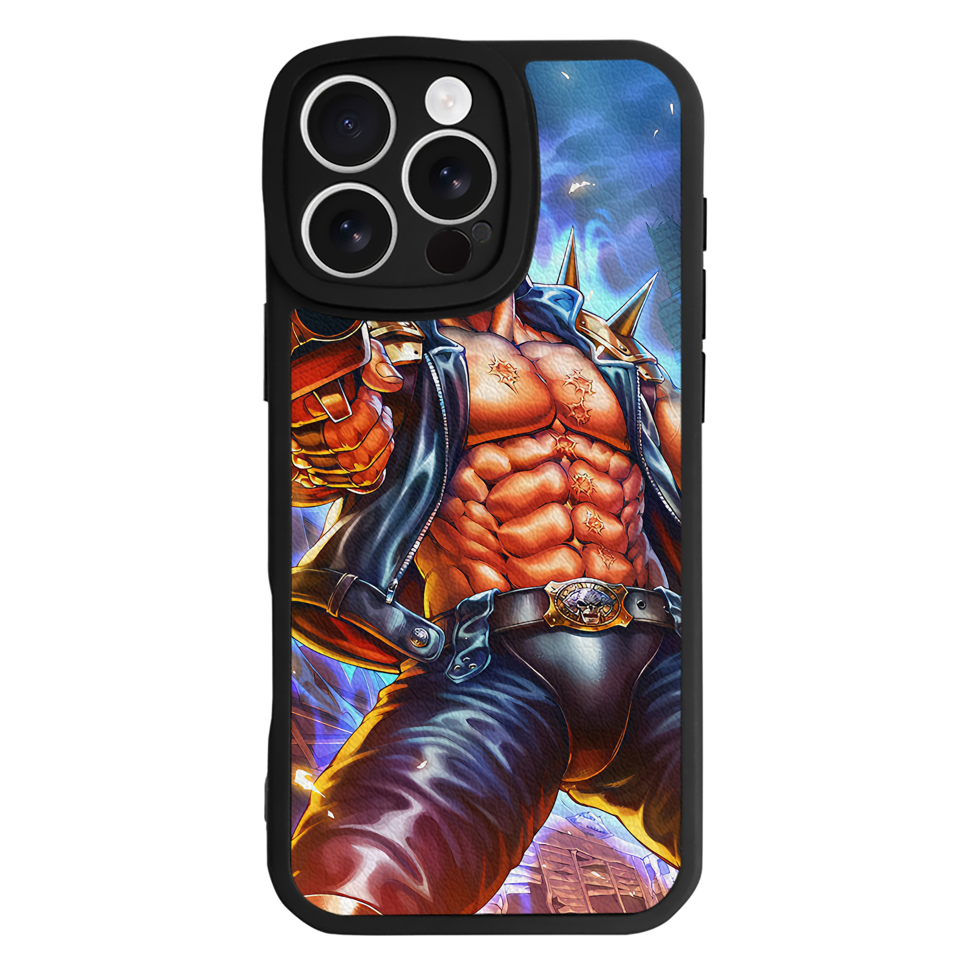 （画像用） 北斗の拳 Fist of the North Star 【iPhone 16シリーズ対応】シリコンスマホケース（レザー調） 材質：シリコン
